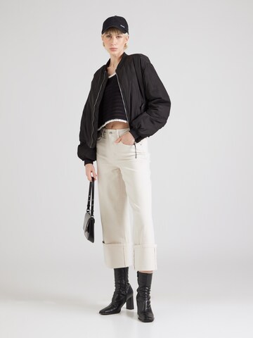 ONLY Wide leg Jeans 'ONLMADISON' in Beige