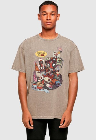 ABSOLUTE CULT Shirt 'Deadpool - Merchandise Royalties' in Beige: front
