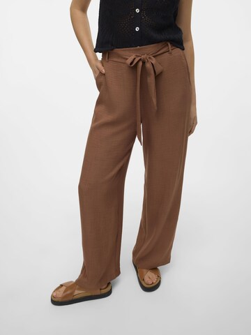 VERO MODA Wide leg Broek 'MELONY' in Bruin