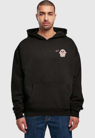 Merchcode Sweatshirt 'Halloween - Boo Ghost' in Zwart: voorkant