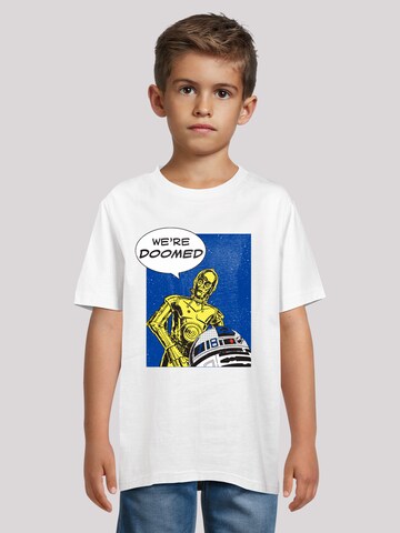 T-Shirt 'C3-PO We're Doomed' F4NT4STIC en blanc : devant