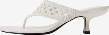 MANGO T-Bar Sandals in White: front