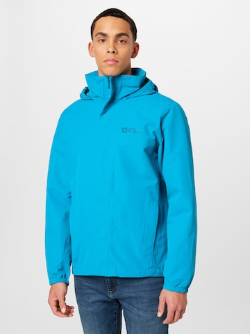 JACK WOLFSKIN Outdoorjas 'STORMY POINT' in Blauw: voorkant