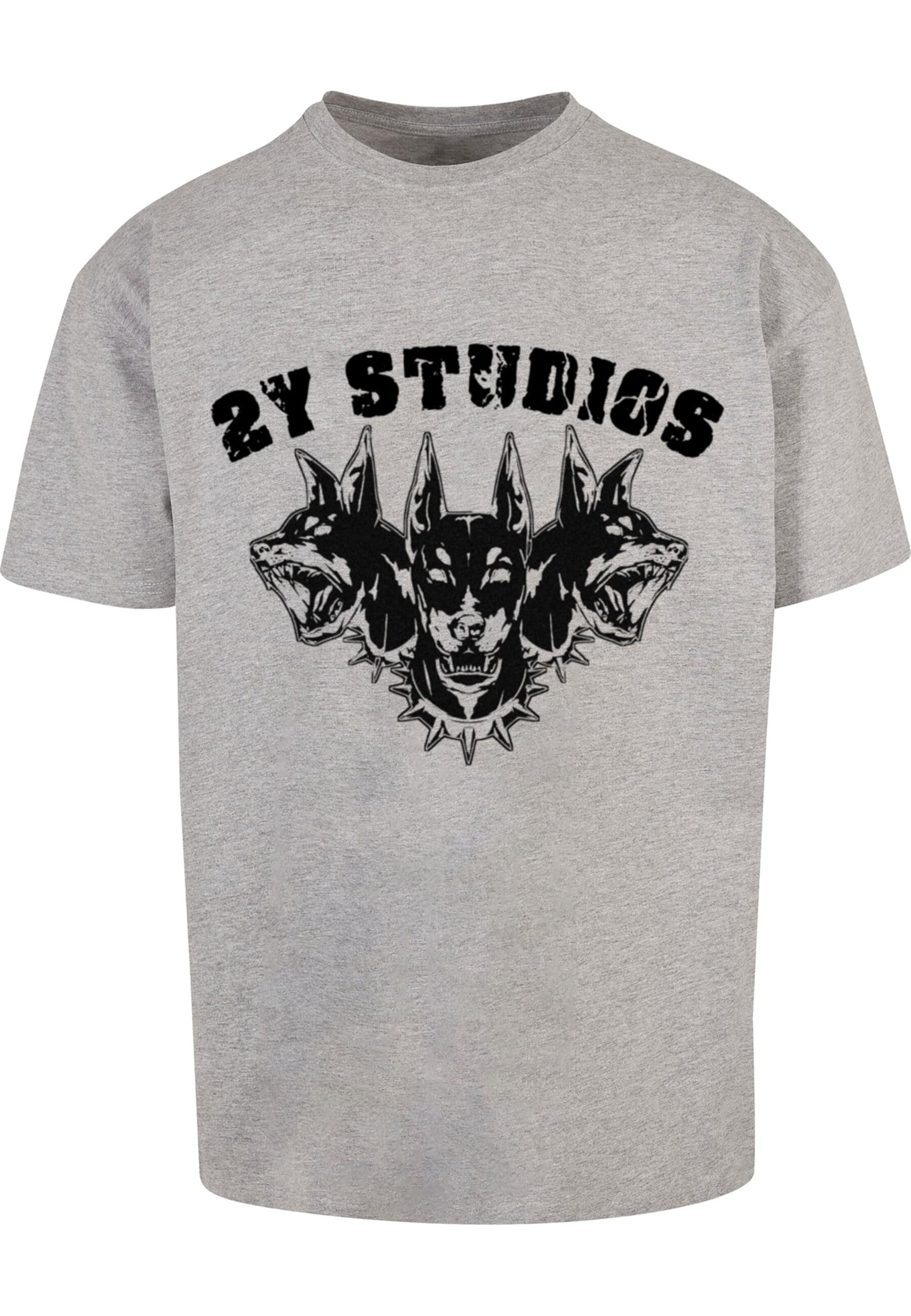 Maglietta 'Dobermann' di 2Y Premium in grigio: frontale
