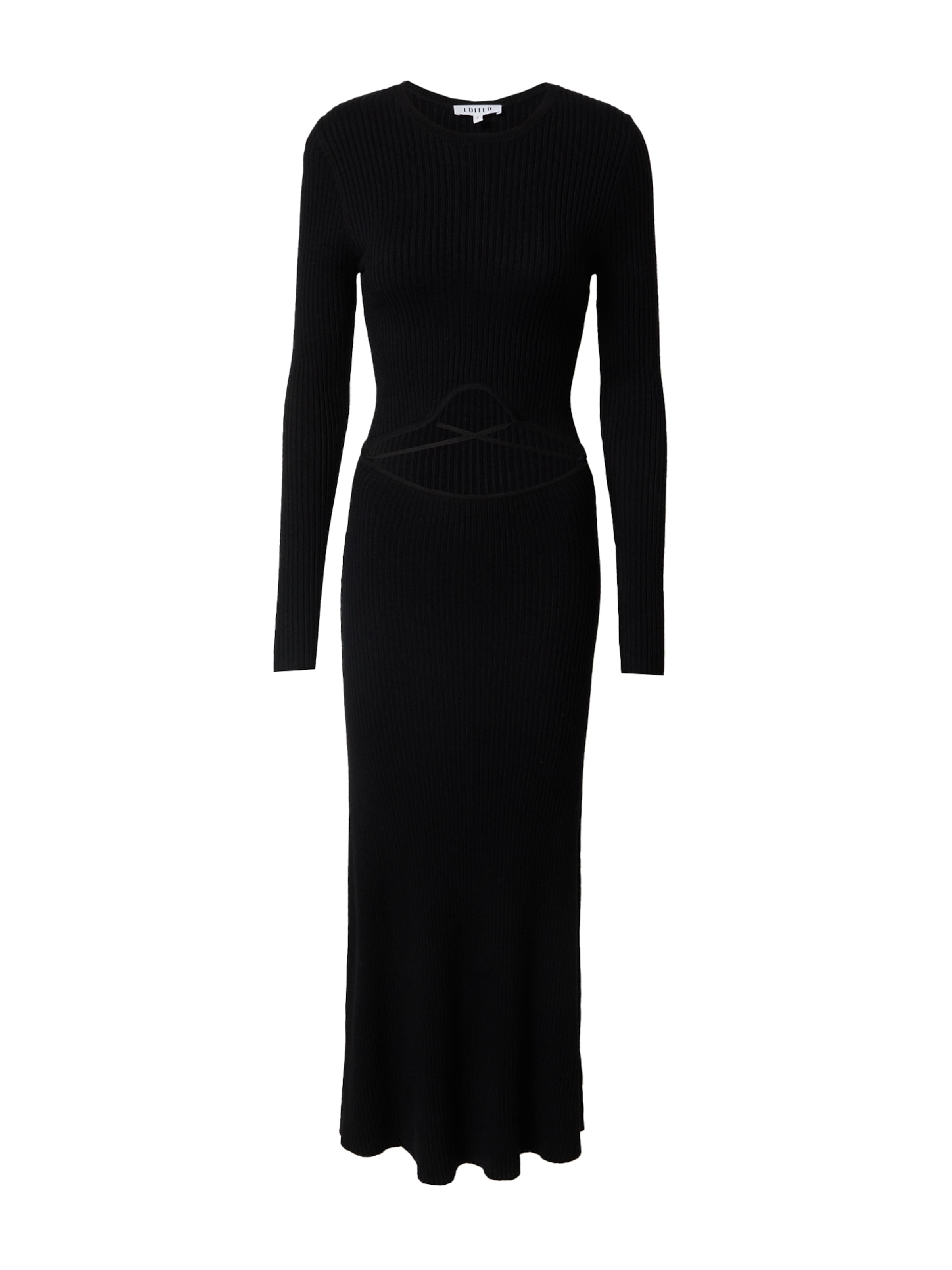EDITED Knitted dress 'Invana' in Black: front