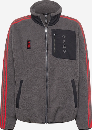 ADIDAS PERFORMANCE Veste en polaire fonctionnelle 'Fc Bayern Lifestyler' en gris foncé / rouge / noir, Vue avec produit