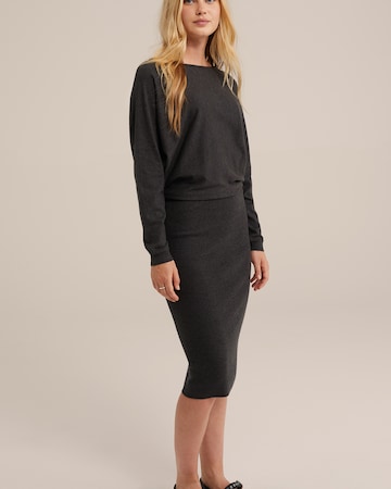 WE Fashion Pletena obleka | siva barva: sprednja stran