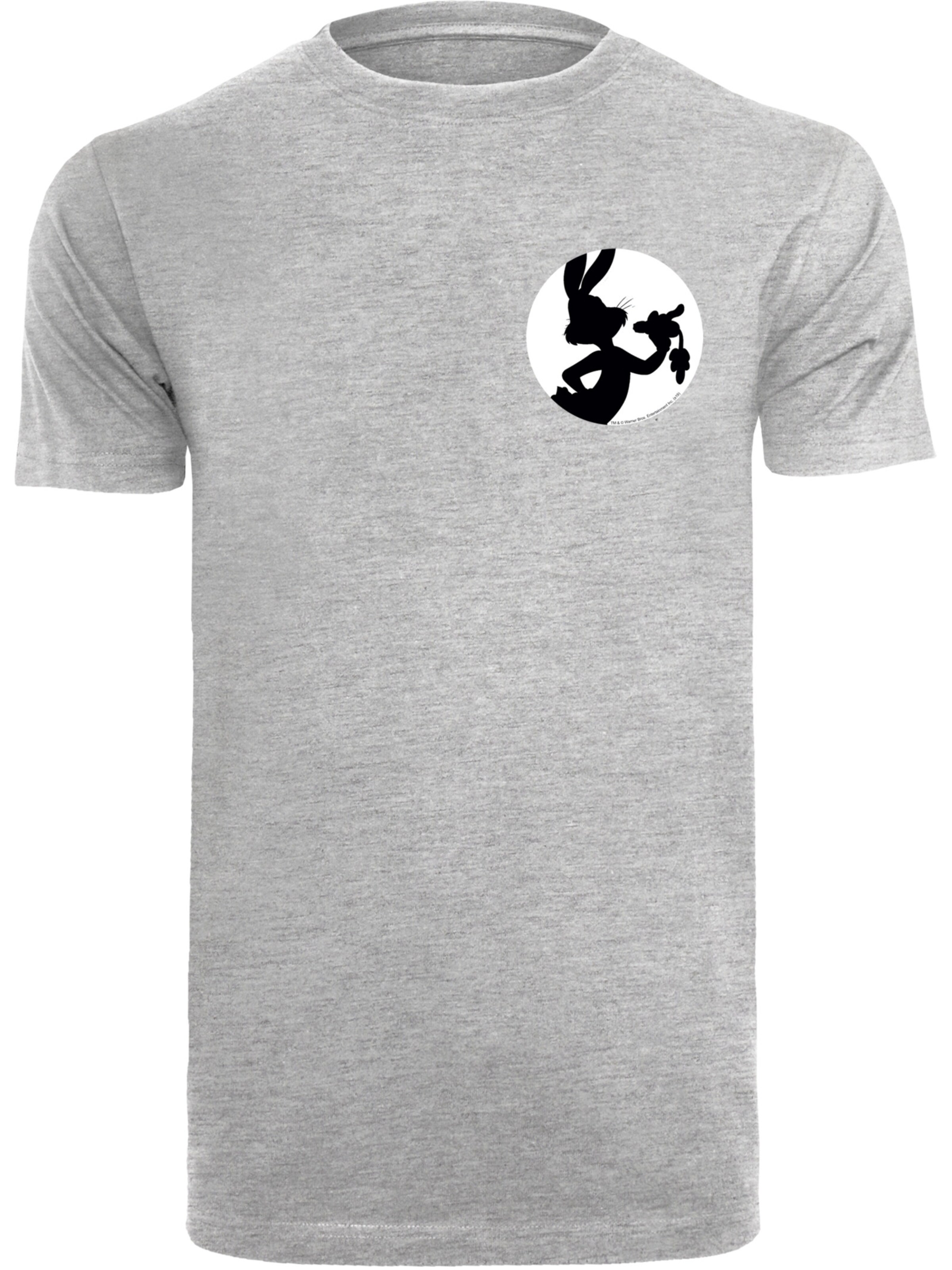 Maglietta 'Looney Tunes Bugs Bunny Silhouette' di F4NT4STIC in grigio: frontale