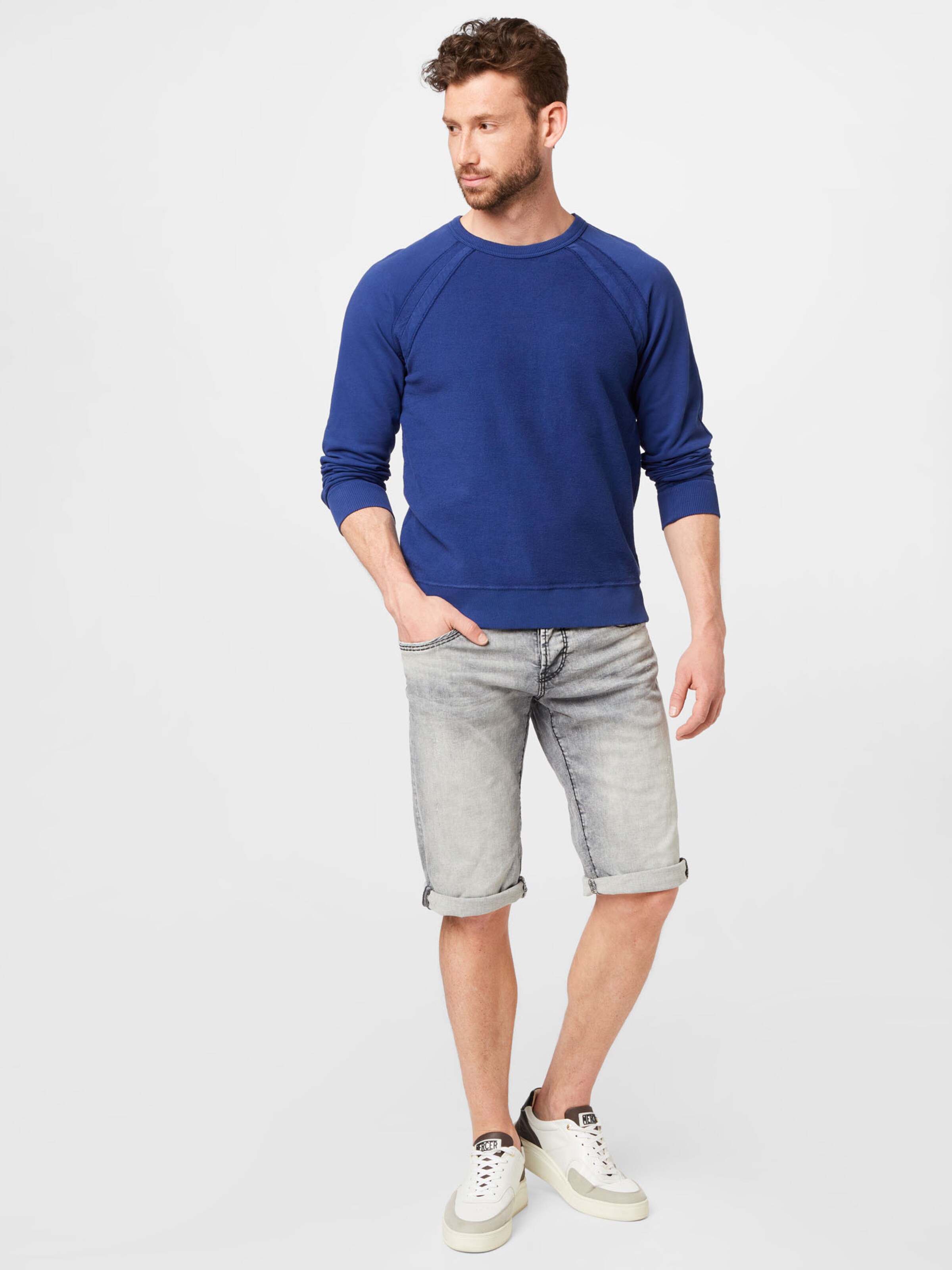 Männer Sweat Folk Sweatshirt in Blau - UJ49340 Männer Sweat Folk Sweatshirt in Blau - UJ49340