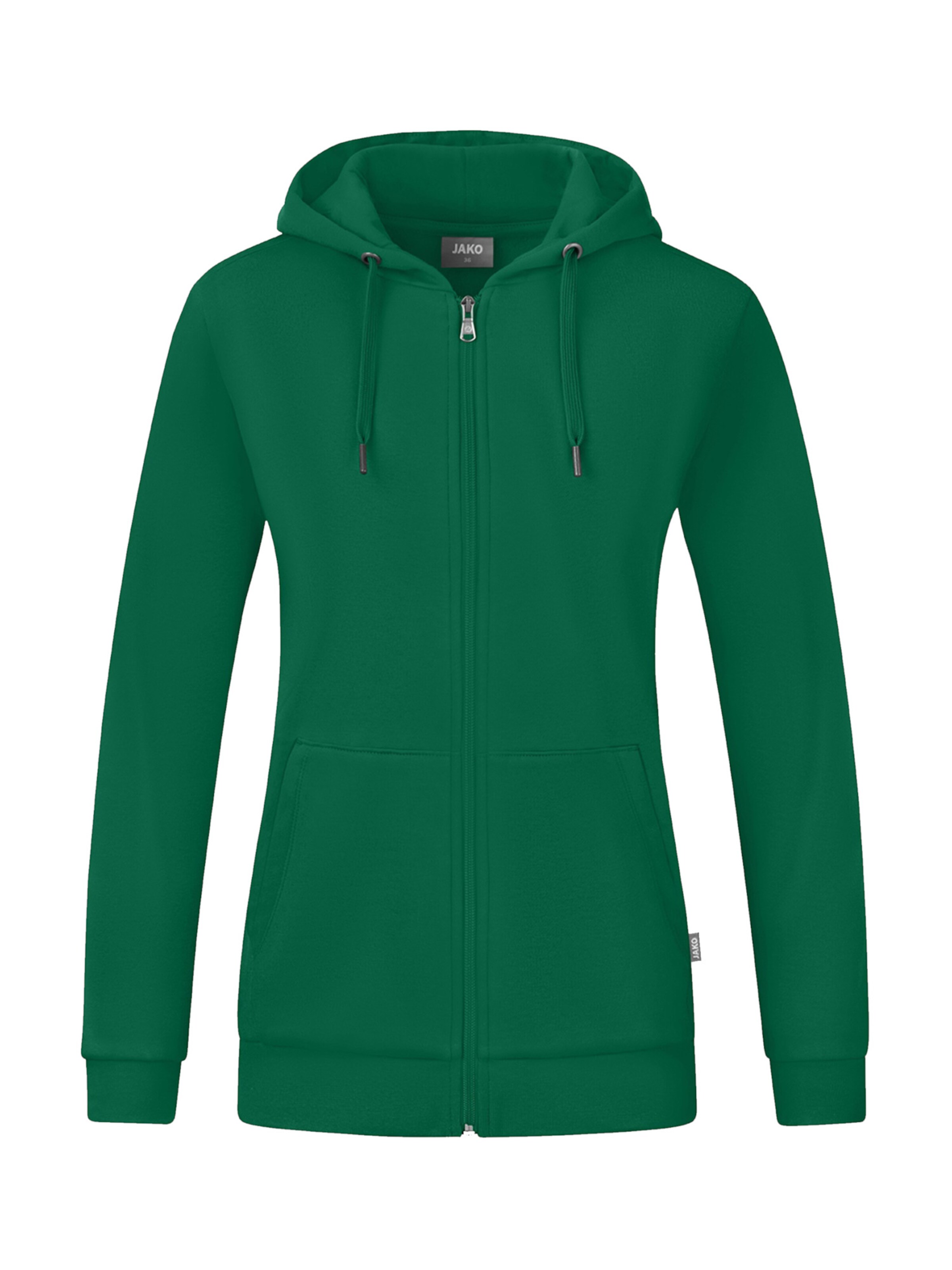 JAKO Athletic Zip-Up Hoodie in Green: front