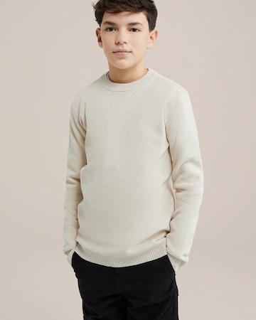 Pull-over WE Fashion en beige : devant