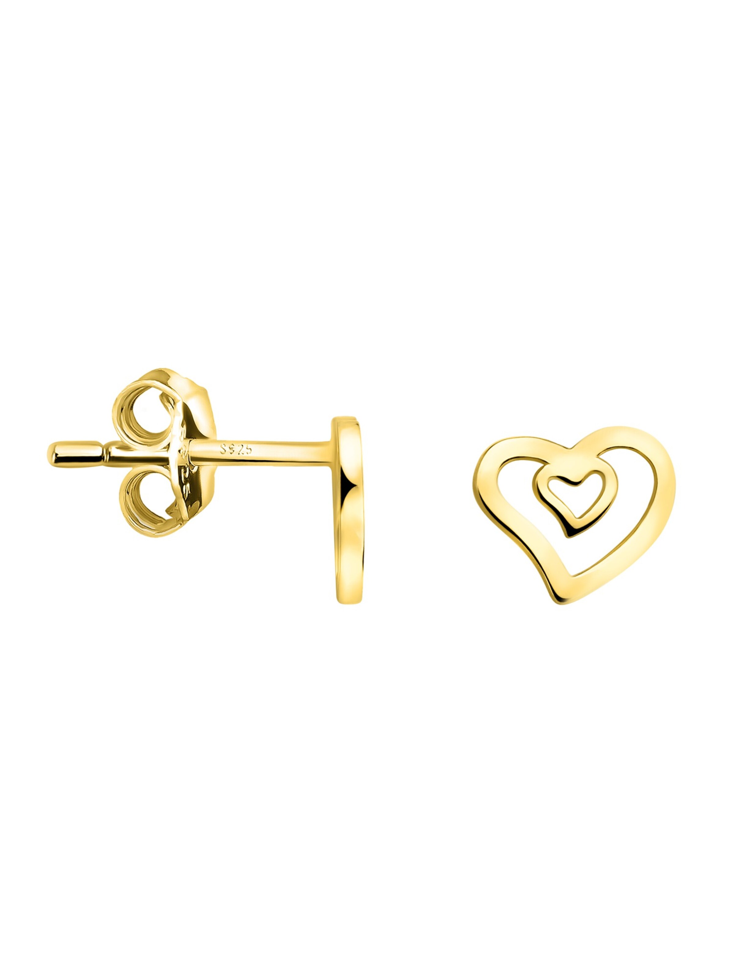Sofia Milani Ohrringe 'Doubled Heart'‌‌‌ in Gold: Vorderseite