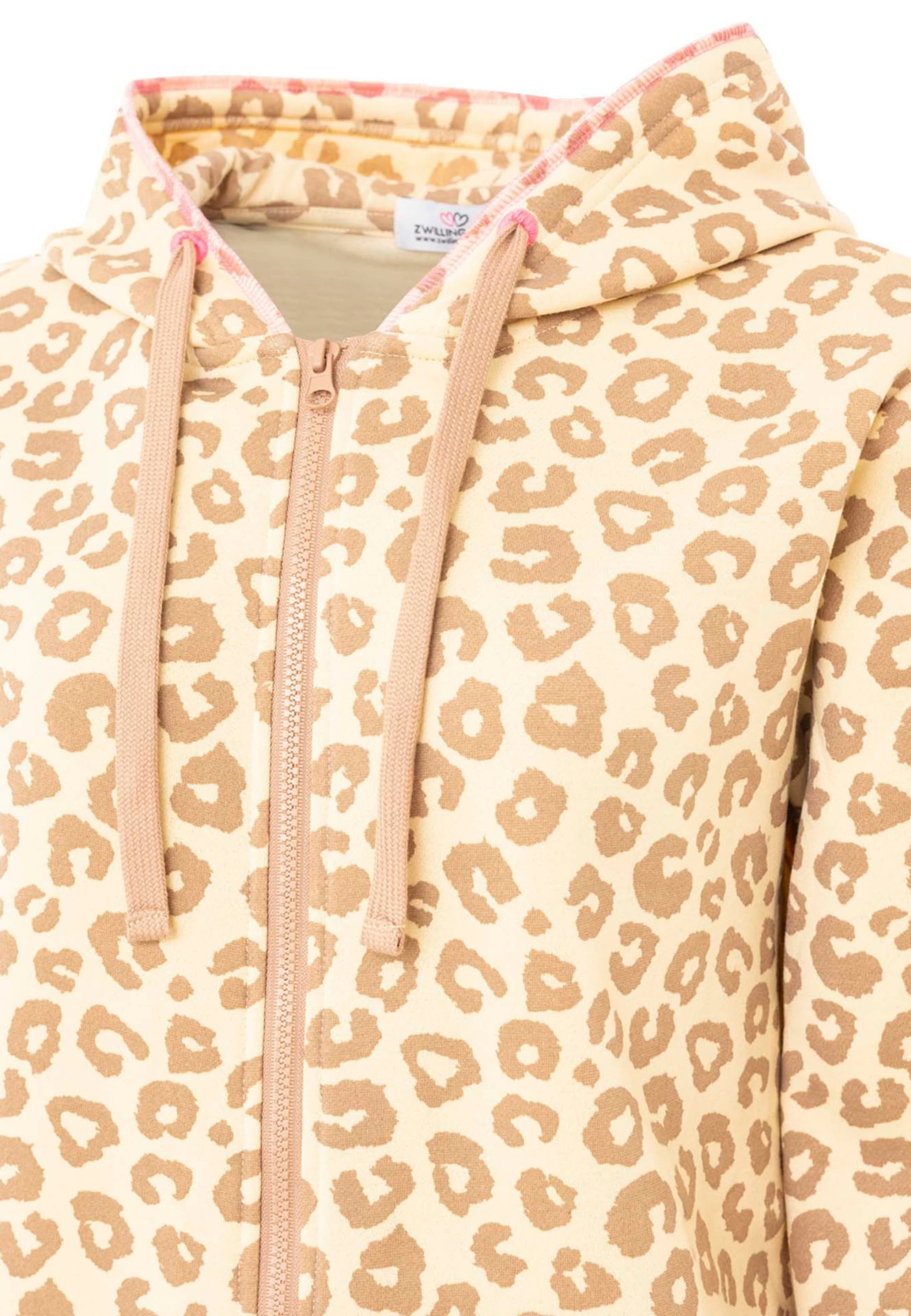 Zwillingsherz - Casaco de treino em moletão 'Hoodiejacke Soft Leo' em bege