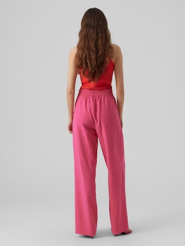 VERO MODA Wide leg Trousers 'CARMEN' in Pink