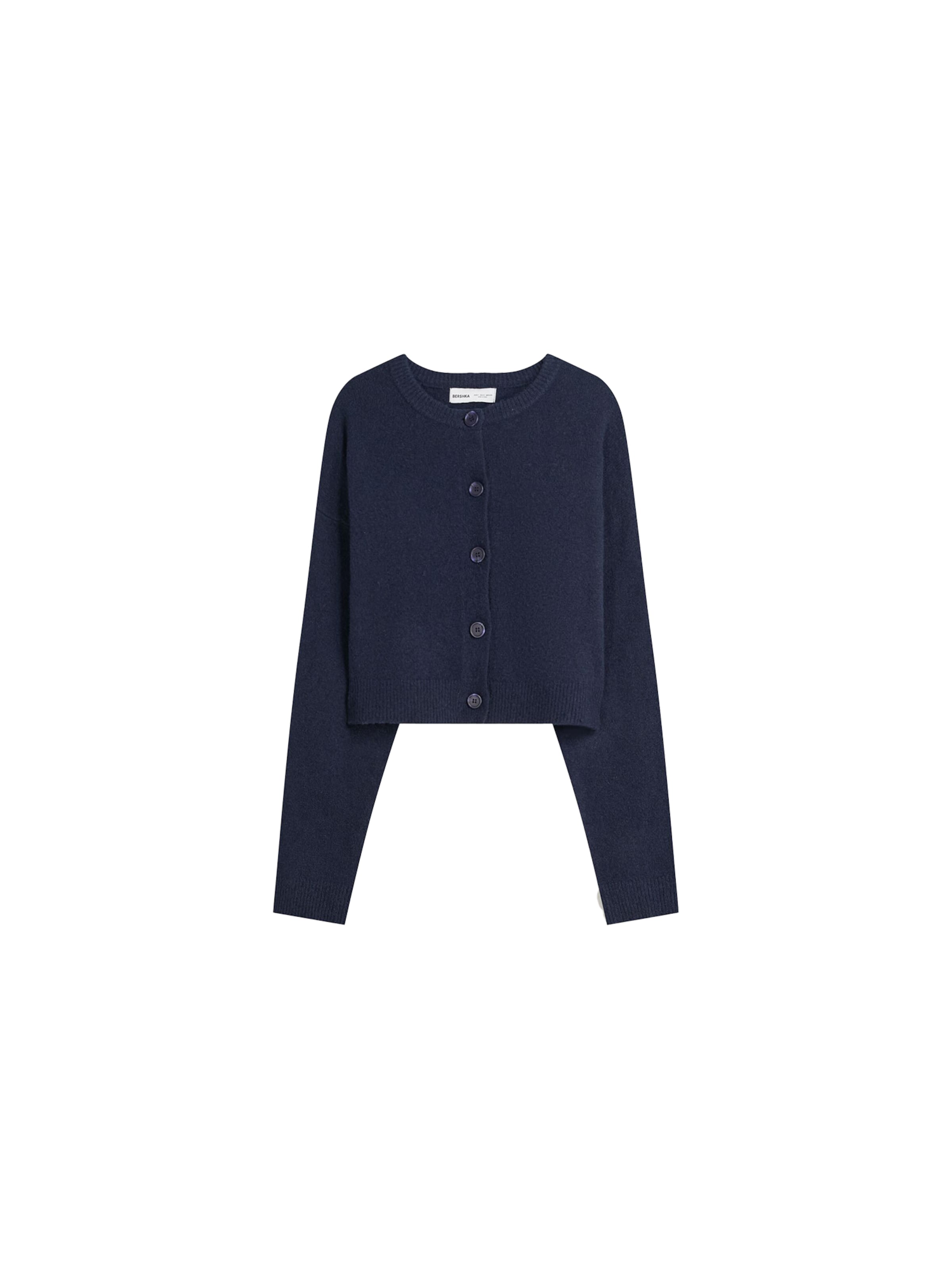 Bershka Плетена жилетка в синьо: отпред