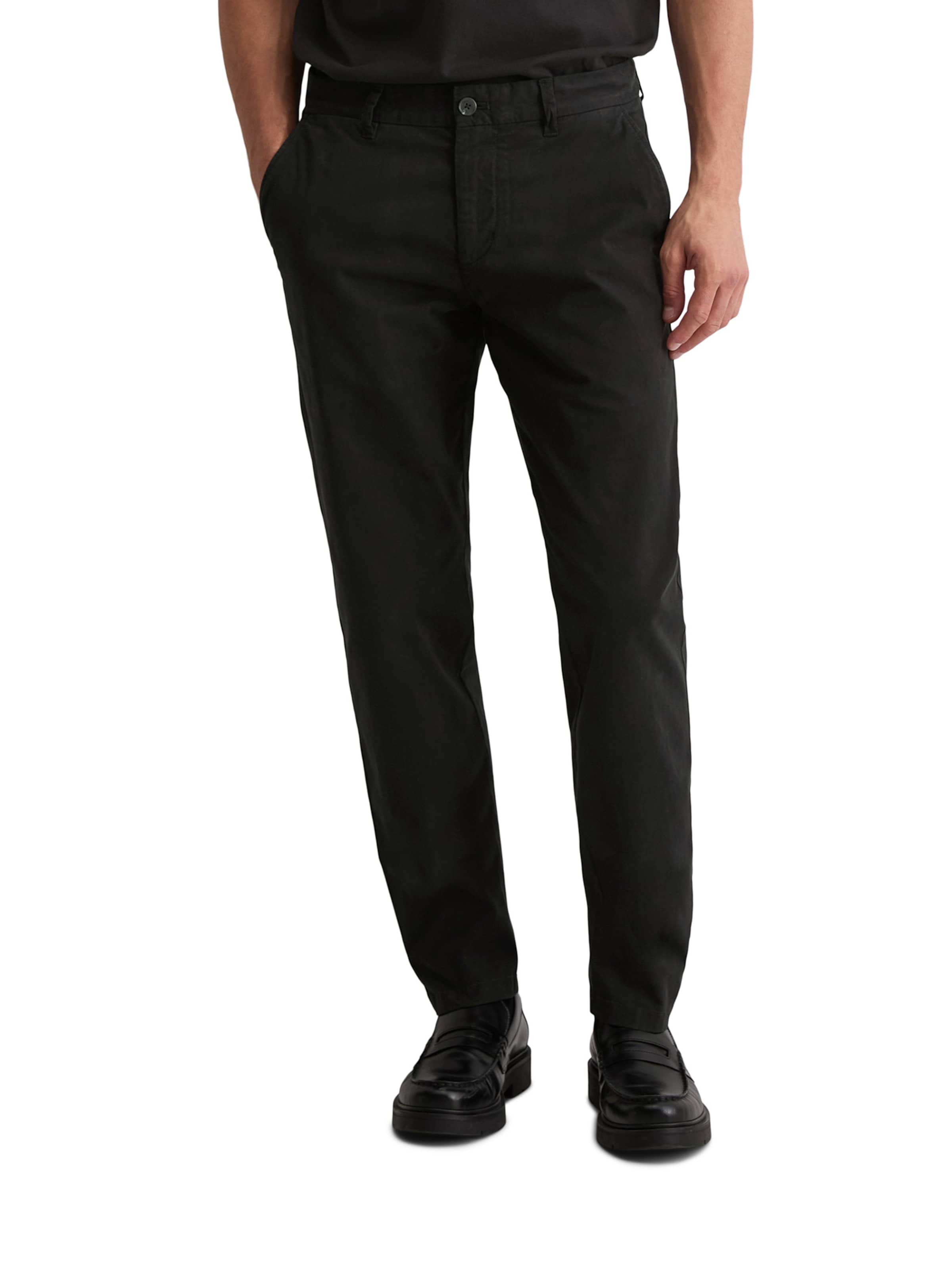Marc O'Polo Tapered Chino trousers 'Osby' in Black: front
