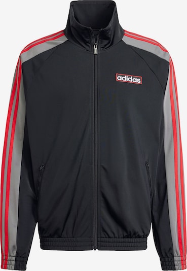 ADIDAS ORIGINALS Sweatjacke 'Adibreak' in grau / rot / schwarz / weiß, Produktansicht