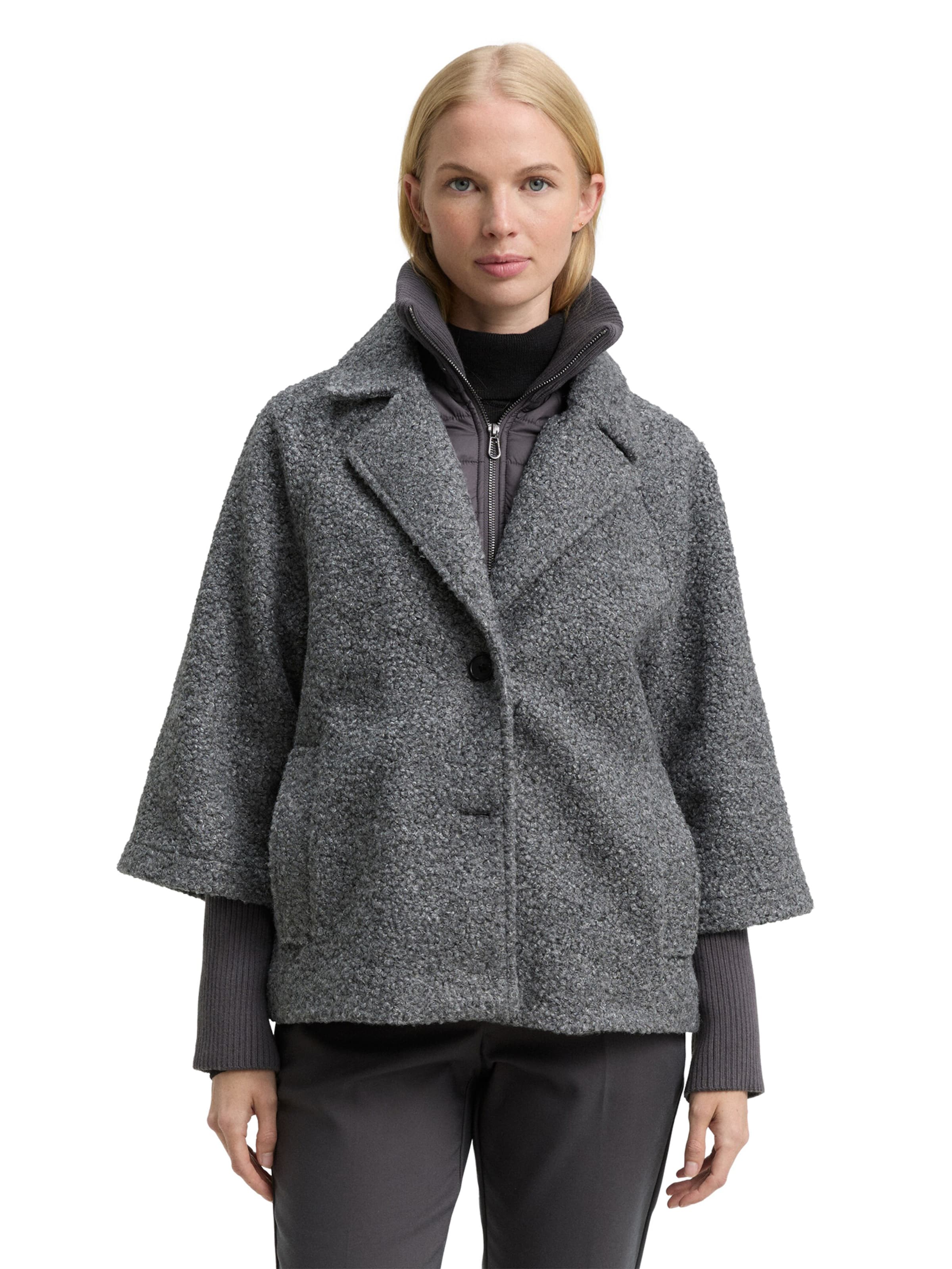 TOM TAILOR Преходно яке в сиво: отпред