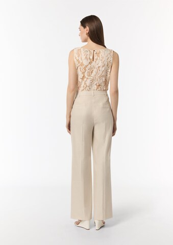 COMMA Wide leg Pleat-front trousers in Beige: back