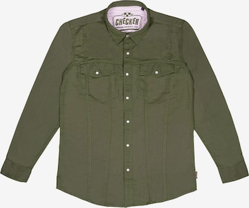 Checker Hemd ' Dynasty Denim ' in Grün: Vorderseite