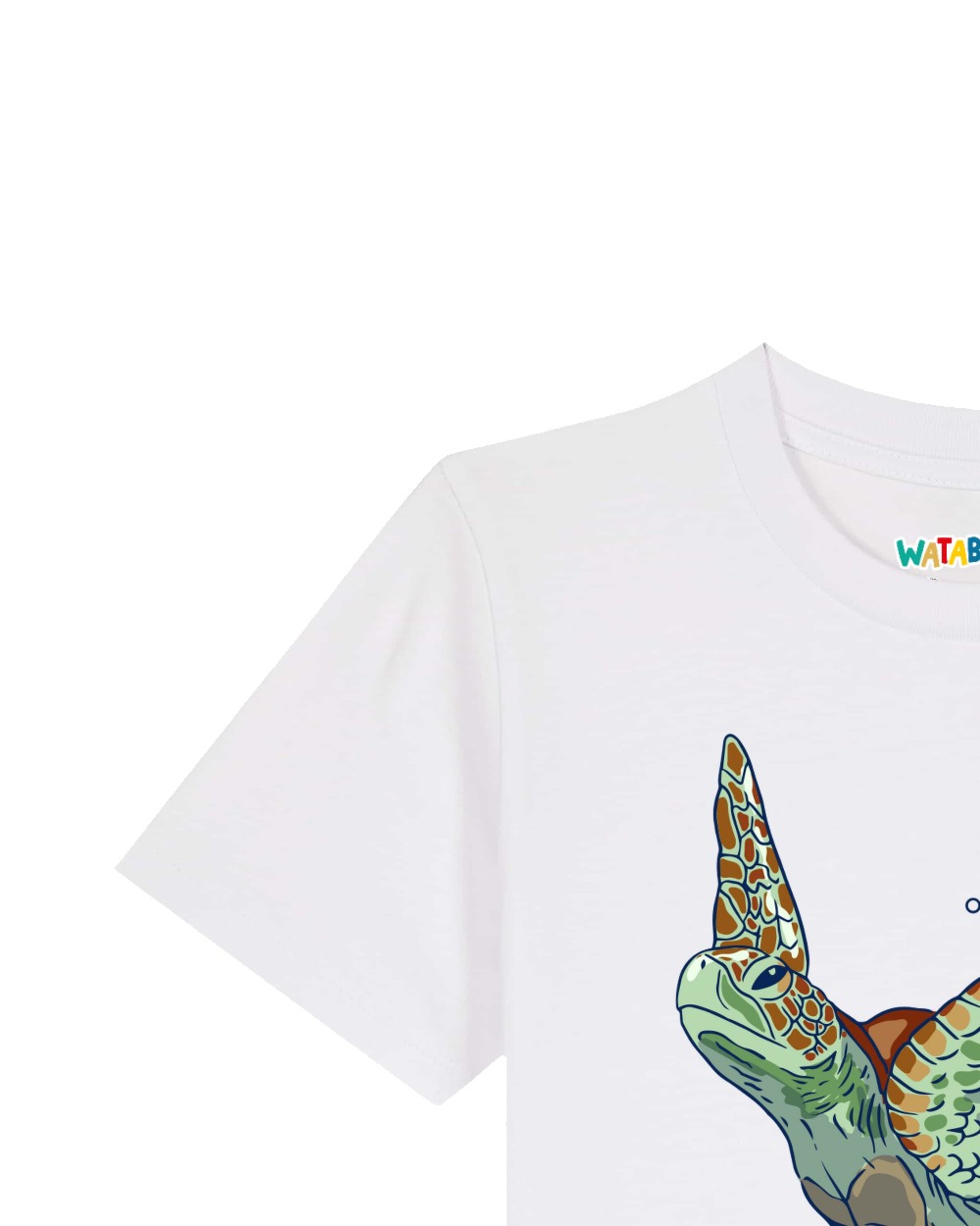 watabout.kids Shirt ' Schildkröte Watercolor ' in Wit