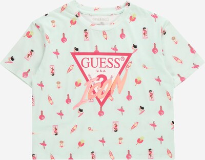 GUESS Camiseta en azul pastel / amarillo / rosa / blanco, Vista del producto