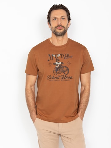 Schott NYC Shirt‌‌‌‌‌‌‌‌‌‌ in Braun: Vorderseite