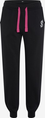 UNCLE SAM Tapered Pants in Black: front