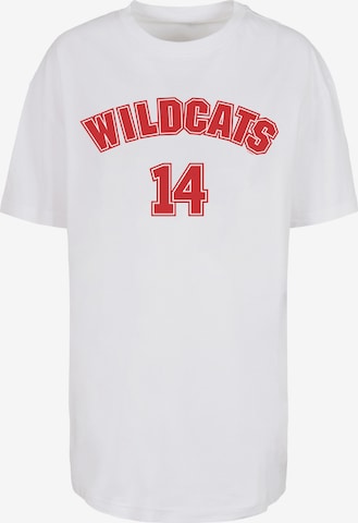 Maglia extra large 'Disney High School Musical The Musical Wildcats 14' di F4NT4STIC in bianco: frontale