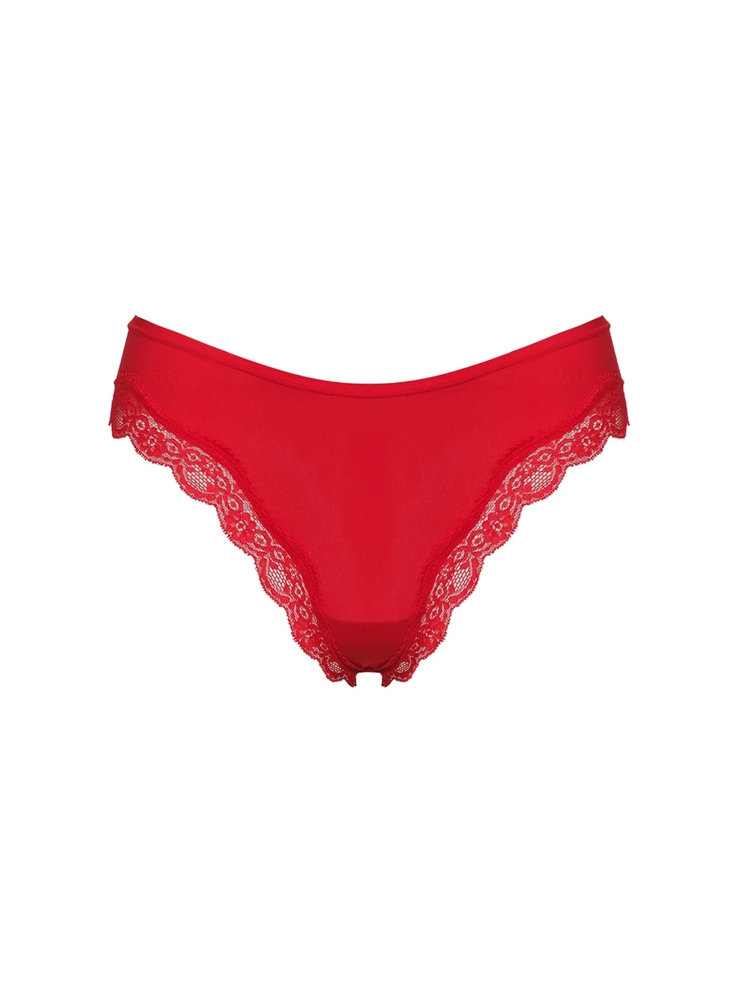 cfab - Tanga 'Lace Tanga' en rojo: frente