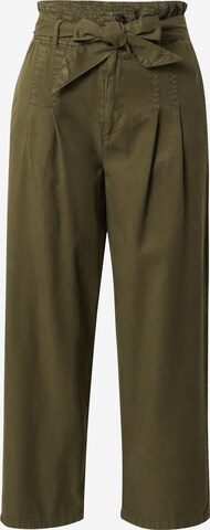 ONLY Loose fit Pleat-front trousers in Green: front