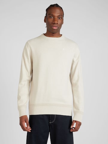 Pull-over G-Star RAW en beige : devant