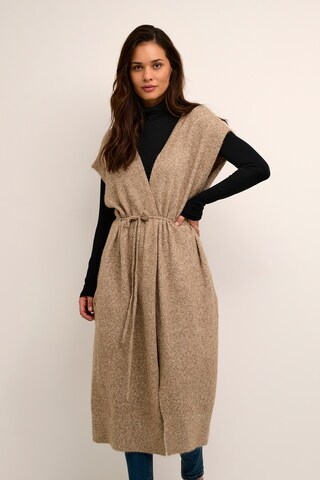 Cream Knit Cardigan 'Sabie' in Brown: front