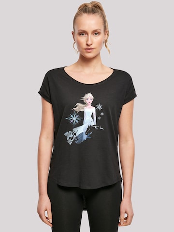 T-shirt 'Disney Frozen 2 Elsa Nokk Wassergeist Pferd' F4NT4STIC en noir : devant