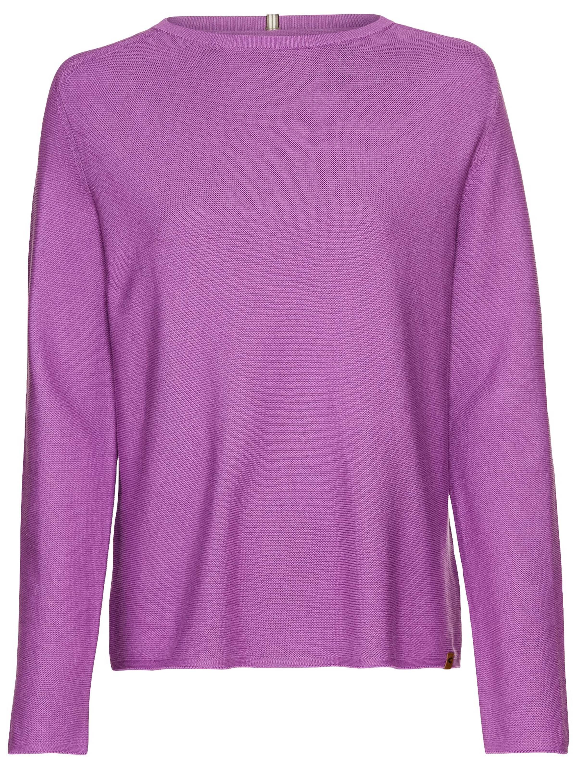CAMEL ACTIVE Strickpullover aus reiner Baumwolle in Lila: Vorderseite