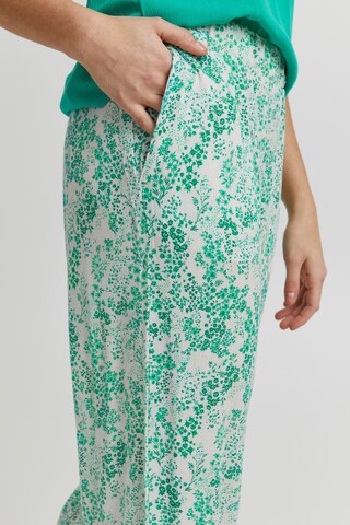 ICHI Wide leg Broek 'IHMARRAKECH' in Groen