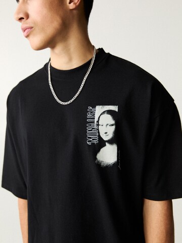 T-Shirt 'MONA LISA' Pull&Bear en noir