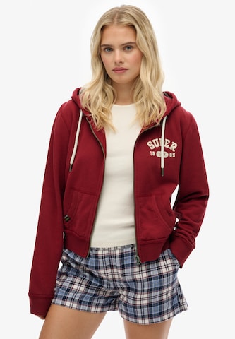 Superdry Sweatvest in Rood: voorkant
