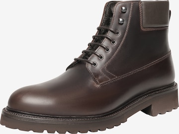 Henry Stevens Veterboots 'Barkley' in Bruin: voorkant