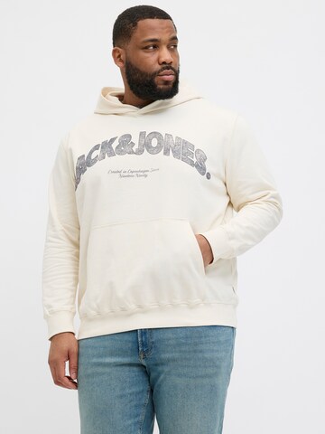 Felpa 'JORAlmeria' di Jack & Jones Plus in bianco: frontale