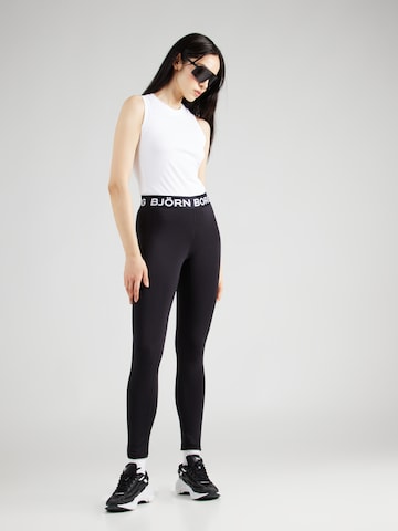BJÖRN BORG Skinny Workout Pants 'ESSENTIAL' in Black