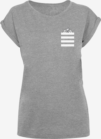 T-shirt 'Looney Tunes Taz Stripes Faux Pocket-BLK' F4NT4STIC en gris : devant