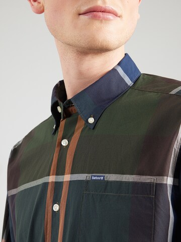 Barbour Regular Fit Hemd 'Harris' in Grün