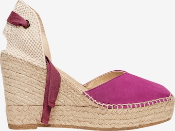 Alhamas Sandals 'Alpargata Cuña 10 cm' in Purple: front