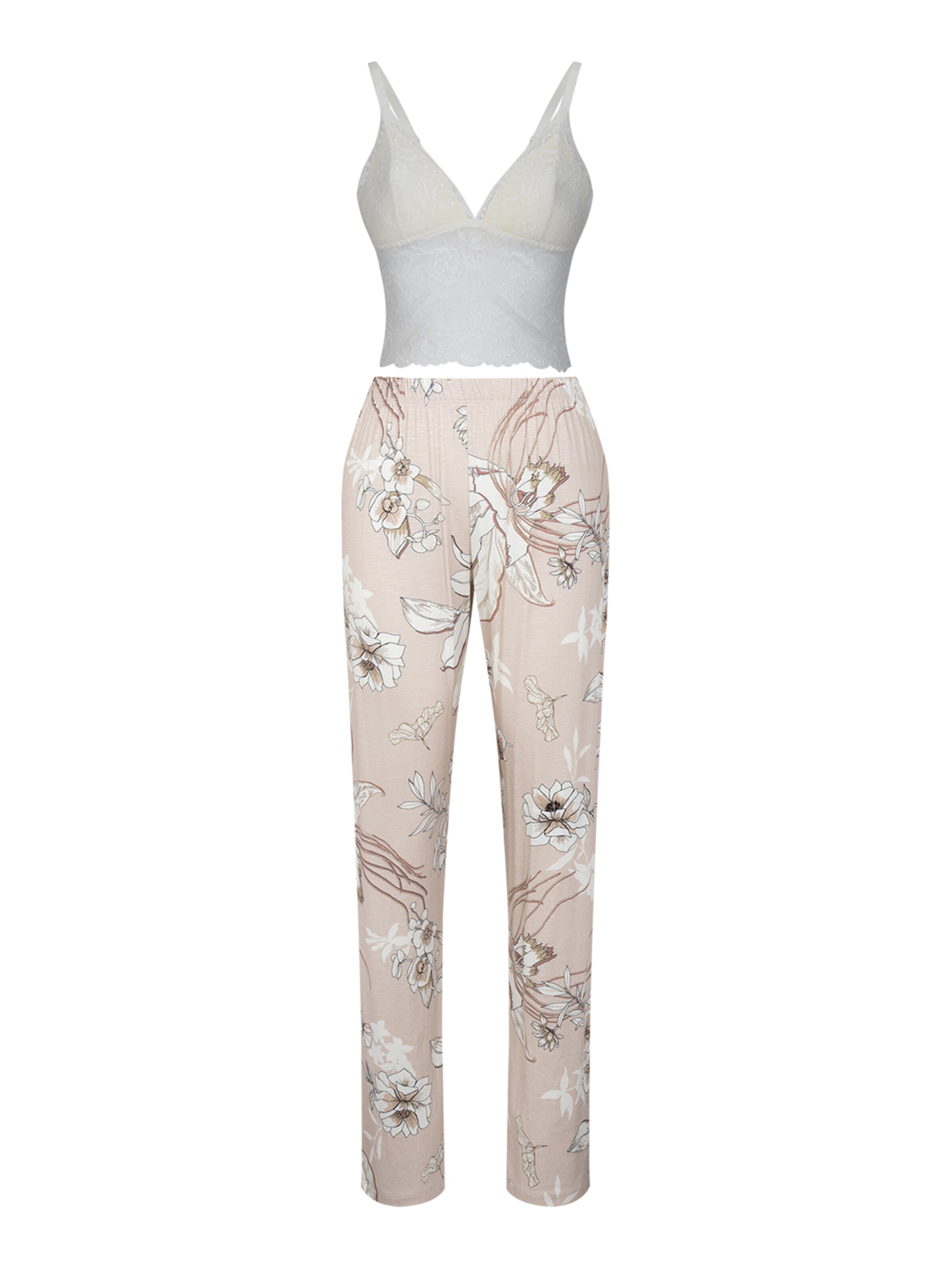 Pyjama ' Gown, Bralet & Pants Dianthus ' Goldenbay en rose