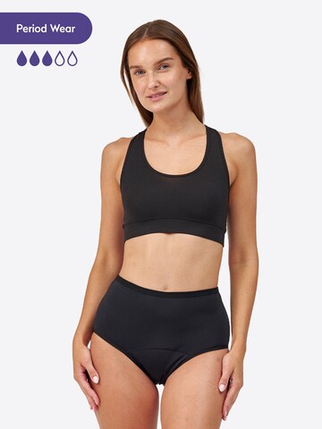 SNOCKS High Waist Periodslip hohe Saugkraft in Schwarz: Vorderseite