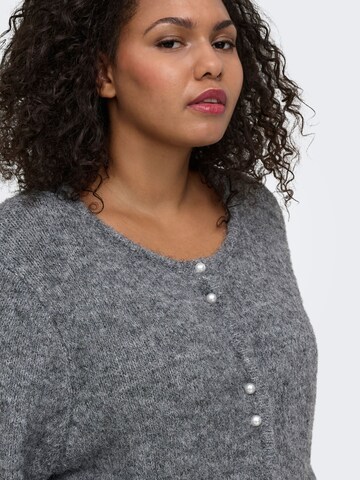 ONLY Carmakoma Gebreid vest 'ZAGGIE' in Grijs