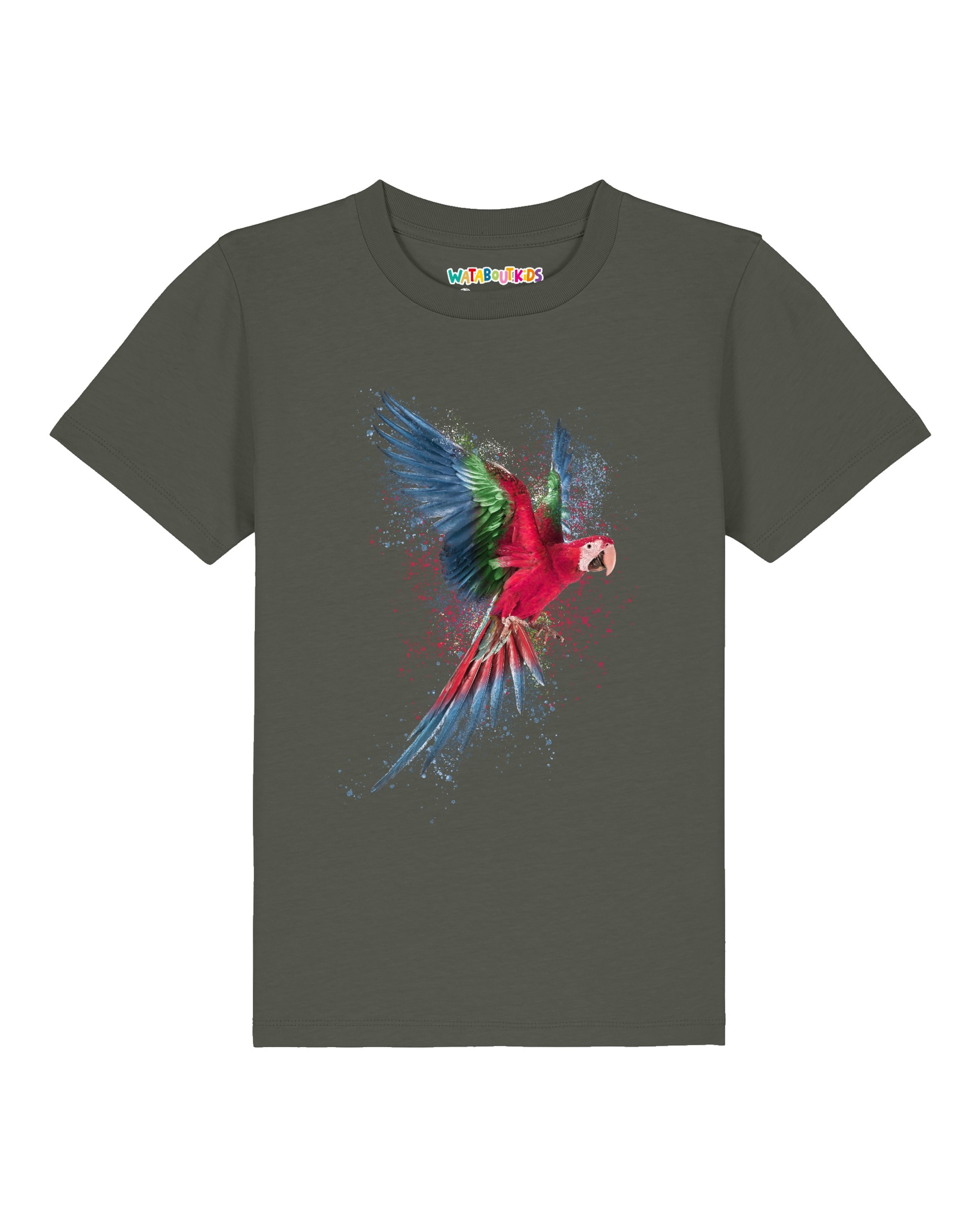 T-Shirt 'Papagei' watabout.kids en vert : devant