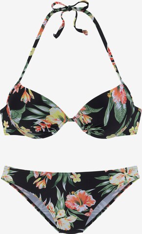 s.Oliver Push-up Bikini in Zwart: voorkant