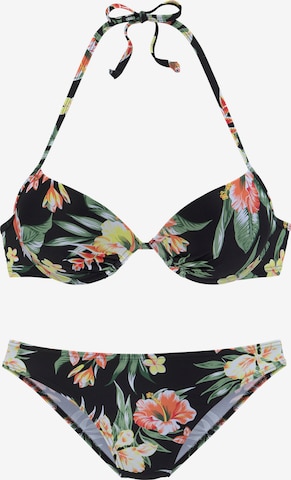 s.Oliver Push-up Bikini in Black: front